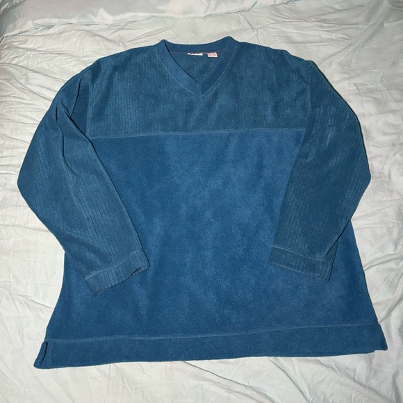 Vintage Arizona Men’s Pullover V-Neck Teal Sweater with Utility Pockets Size XL - Picture 1 of 10